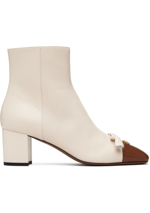 Valentino Garavani Off-White 'Valet Du Roi' Kidskin Leather Ankle Boots