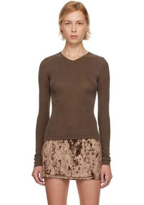 Fruity Booty Brown Second Skin V-Neck T-shirt