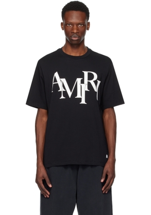 AMIRI Black 'Amiri' Staggered Logo T-shirt