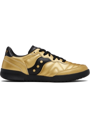 Saucony Gold & Black 586i Leather Sneakers