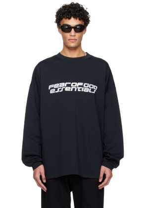 Fear of God ESSENTIALS Black Holiday Ponte 90s Long Sleeve T-shirt