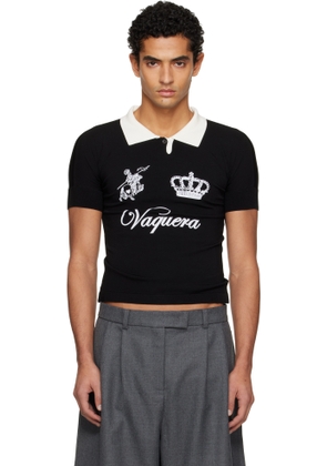 VAQUERA Black Knit Polo