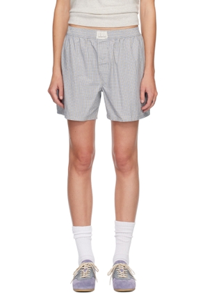 ERL Blue Light Check Boxer Boy Shorts