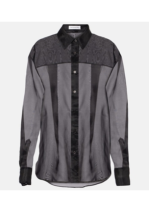 The Frankie Shop Peri sheer silk-blend shirt