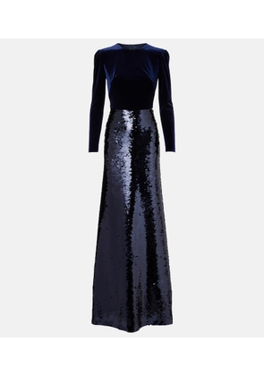 Monique Lhuillier Sequined velvet gown