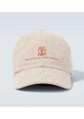 Brunello Cucinelli Logo wool and cashmere baseball cap