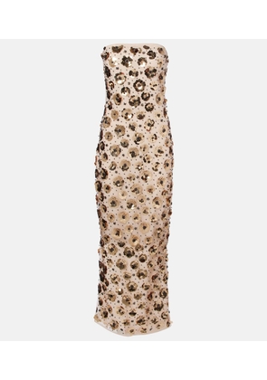 Rotate Sequined straplesss midi dress