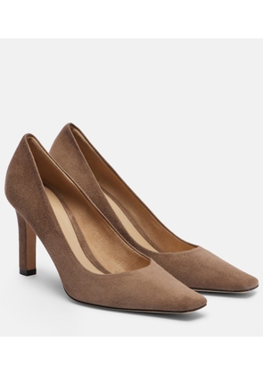The Row Carla 80 suede pumps