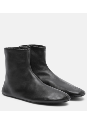 The Row Stella shearling-lined leather ankle boots