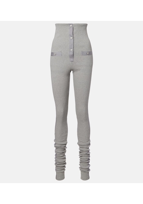 The Attico High-rise cotton jersey stirrup leggings