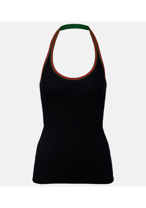 Gucci Web Stripe cotton-blend jersey top