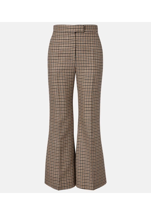 Valentino Houndstooth cropped virgin wool flared pants