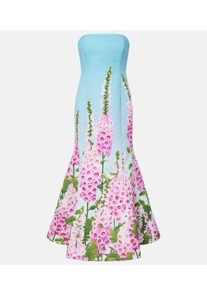 Oscar de la Renta Floral printed bustier gown