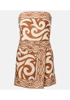 Johanna Ortiz Raiz Ritual strapless linen minidress