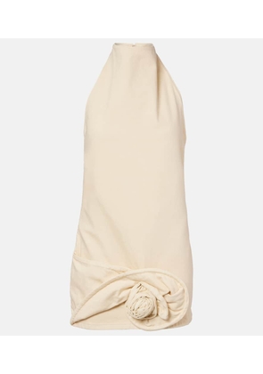 Magda Butrym Floral-applique denim minidress