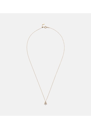 Persee Alphabet A 18kt gold necklace with diamonds