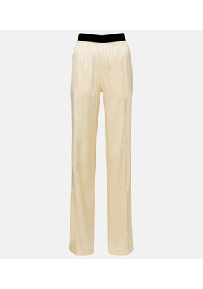 Tom Ford High-rise silk-blend satin straight pants