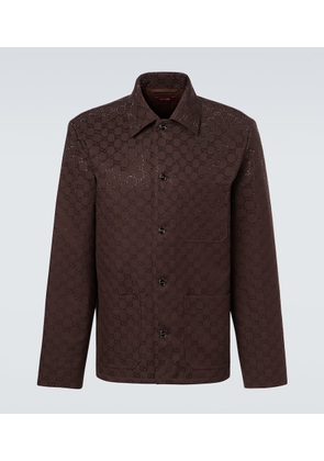 Gucci GG embellished cotton-blend blouson jacket