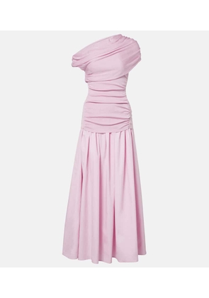 Self-Portrait Asymmetric draped midi dress