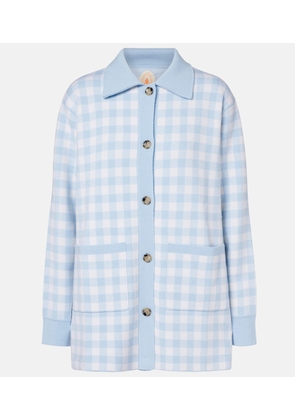 Jardin des Orangers Gingham wool and cashmere cardigan