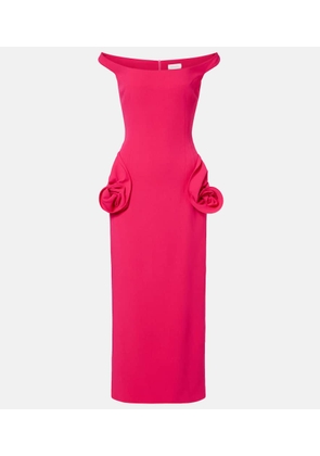 Magda Butrym Floral-applique off-shoulder cocktail dress