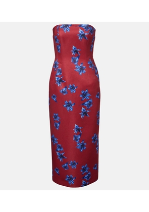 Emilia Wickstead Leila floral duchess satin midi dress