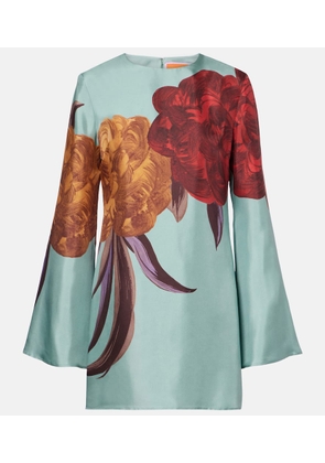 La DoubleJ Supremes Swing floral silk minidress