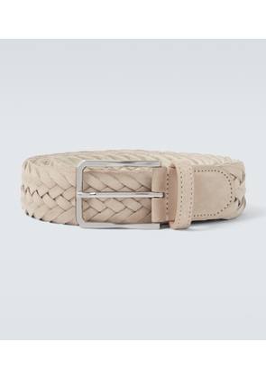 Canali Braided suede belt