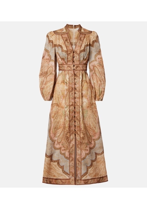 Zimmermann Wanderlust printed linen shirt dress