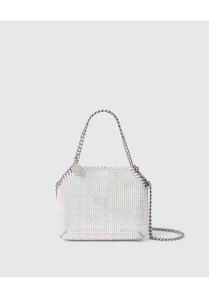 Stella McCartney - Falabella Nano Crystal Tote Bag, Woman, Silber/Weiß