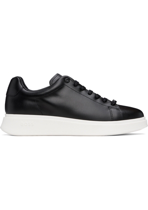 BOSS Black & White Leather Sneakers