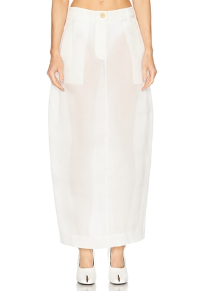 KHAITE Lucian Organza Skirt in Chalk - White. Size 0 (also in 2, 4, 6).