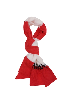 Fiorucci Red Striped Logo Alpaca Scarf
