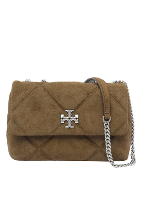 Tory Burch Small Kira Diamond Quilted Convertible Suede Shoulder Bag