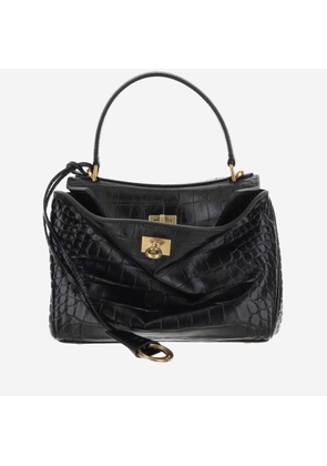 Balenciaga Black Leather Mini Rodeo Handbag