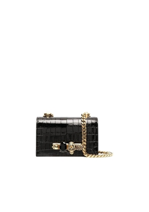 Alexander Mcqueen Black Mini Jewelled Satchel Bag