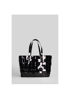 Dragon Diffusion Box Weave Basket Tote In Black Leather