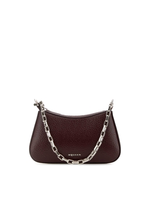 Alexander McQueen Burgundy Leather Mini T-bar Handbag