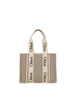 Chloe Woody Tote Bag In Linen