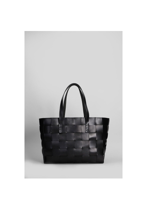 Dragon Diffusion Box Weave Basket Tote In Black Leather