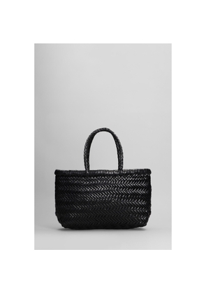 Dragon Diffusion Mini Flat Gora Baskt Hand Bag In Black Leather