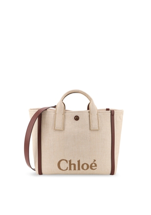 ChloÃ© ChloÃ© Carry Canvas Shoulder Bag With Logo Embroidery