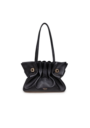 Ferragamo Soft Bag In Nappa Color Black
