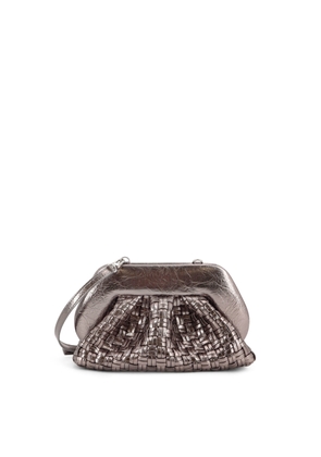 Themoiré Laminated Leather Tia Shoulder Bag With Woven Pattern