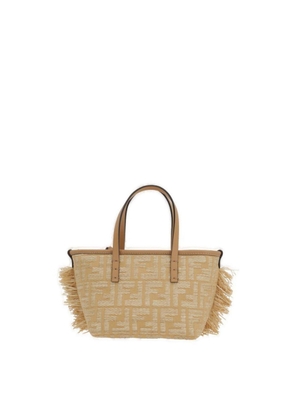 Fendi Mini Roll Ff Jacquard Fringed Tote Bag