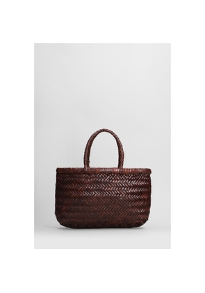 Dragon Diffusion Mini Flat Gora Baskt Hand Bag In Brown Leather