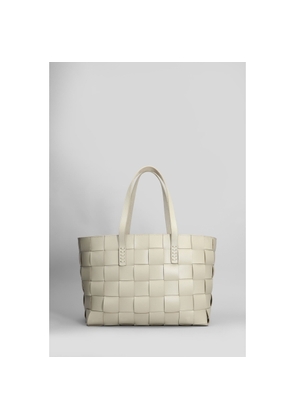 Dragon Diffusion Box Weave Basket Tote In Beige Leather