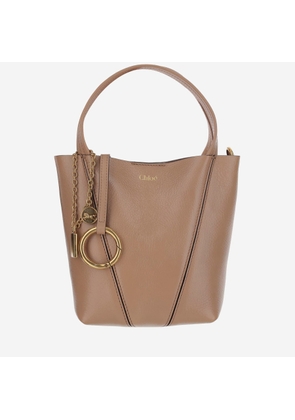Chloé Spin Small Tote Bag In Grained Leather