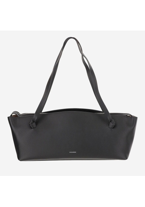Jil Sander Black Leather Knot Shoulder Bag