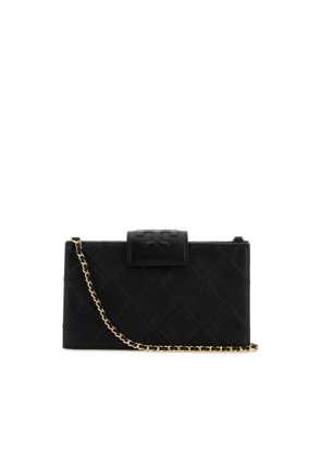 Tory Burch Black Leather Fleming Crossbody Bag